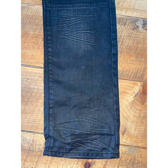 Mens Akoo Black Moto Studded Zipper Biker Goth Rock Relaxed Jeans Size‎ 40 - Picture 2 of 13